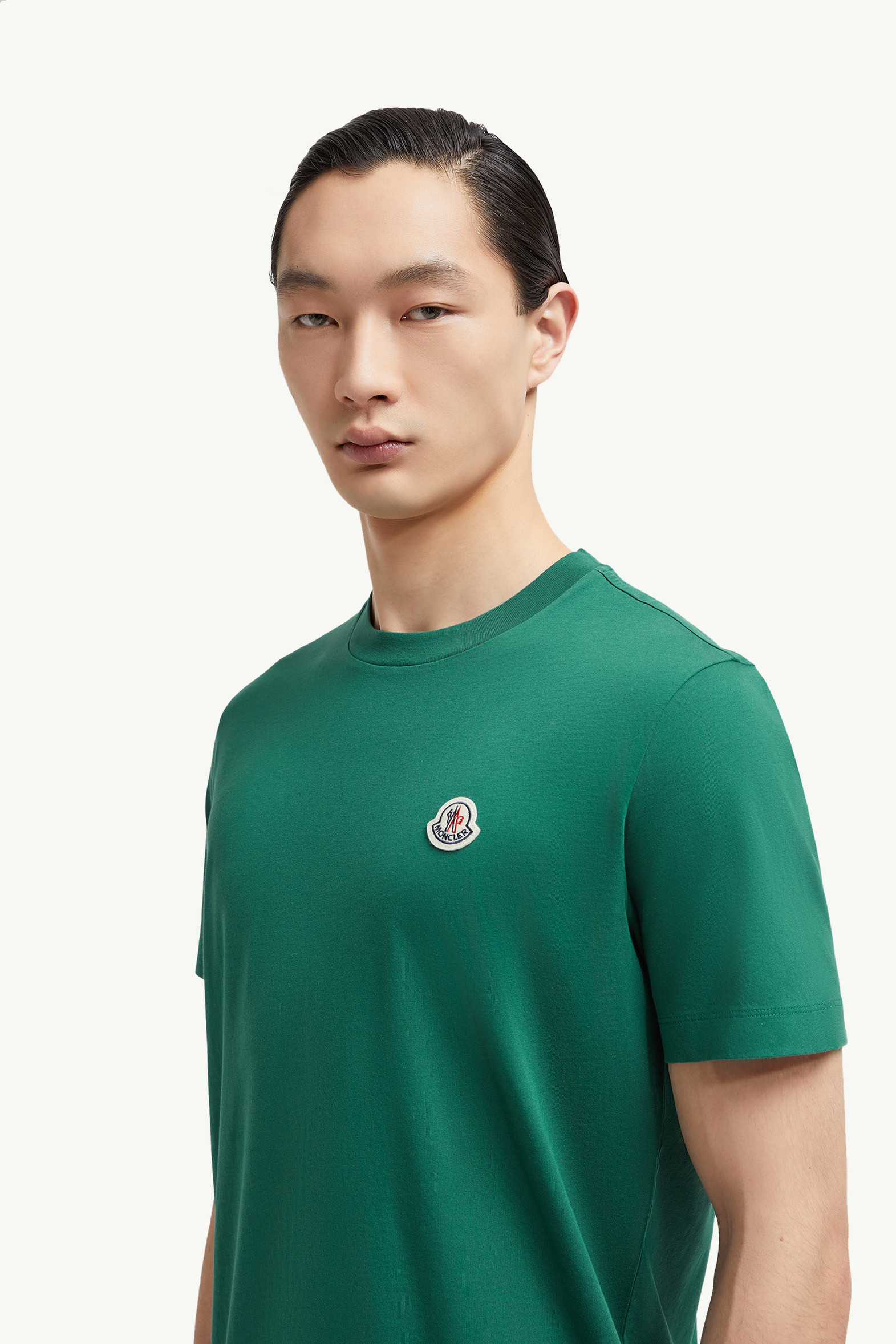 T-shirts en coton à logo (lot de 3) Hommes BLANC, VERT BOUTEILLE ET BLEU MARINE Moncler 4